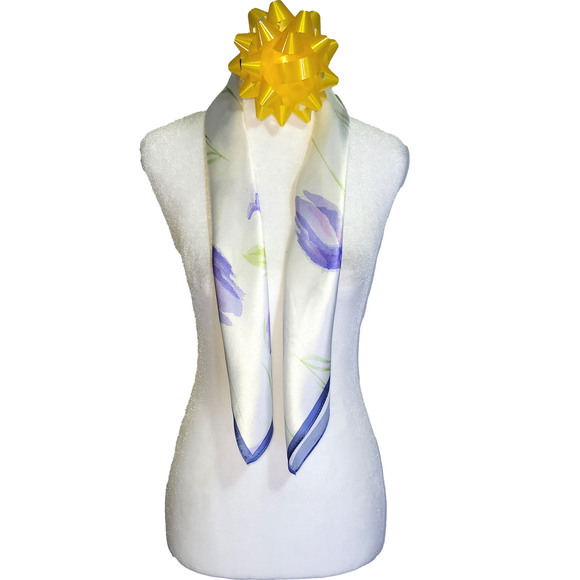 NWT Genuine 100% Mulberry Silk Satin Scarf 25"x25" Medium Square Shawl Wrap 5719 - Picture 5 of 8